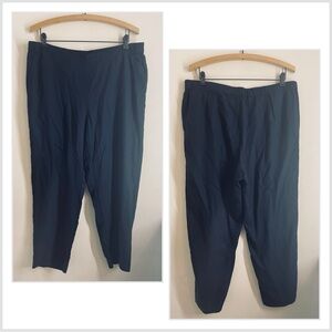 J.Jill PureJill NEW - TENCEL Pull-On Ankle Pants Deep Navy Blue Size L